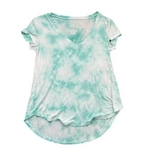 American Eagle Tye Dye Green Soft and Sexy Oversized V-neck T-shirt Size XS